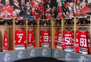 Blackhawks locker room display