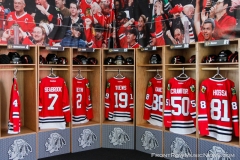 Blackhawks locker room display